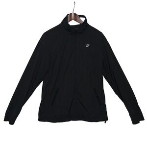 Nike Sportswear Full Zip Black Windbreaker Jacket | Men's XL Minimalist Athletic